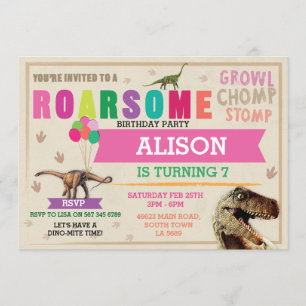 Invitation Dinosaur Dig fête d'anniversaire T-Rex Dino Invita