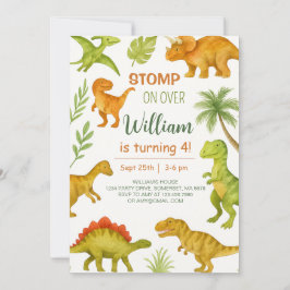 Invitation Dinosaur Editable fête d'anniversaire