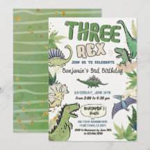 Dinosaur fête à thème 3e anniversaire, Trois Rex