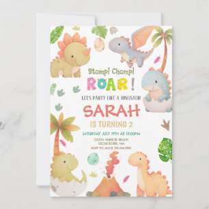 Invitation Dinosaur fête d'anniversaire