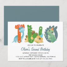Dinosaur fête du deuxième anniversaire