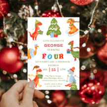 Dinosaur Fêtes d'hiver Noël fête d'anniversaire