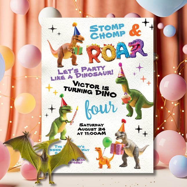 Invitation Dinosaur Jouet fête d'anniversaire (Créateur téléchargé)