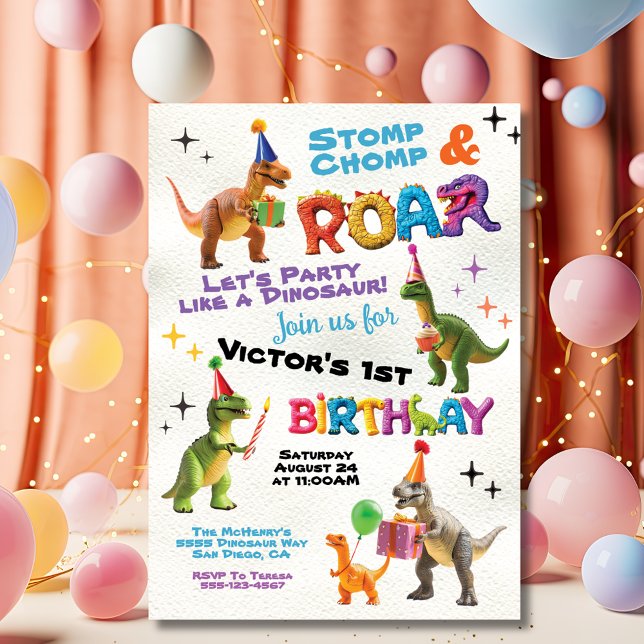 Invitation Dinosaur Jouet fête d'anniversaire (Créateur téléchargé)