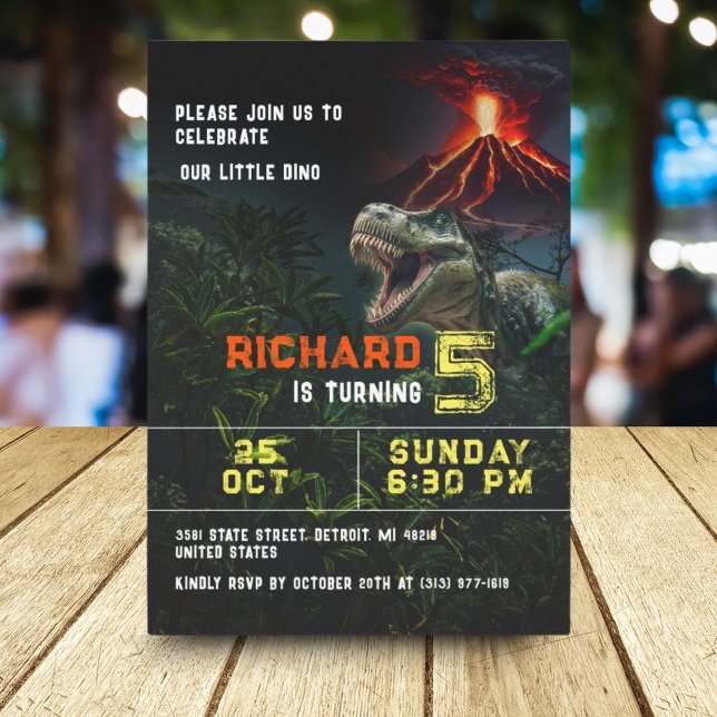 Invitation Dinosaur Lover Enfants personnalisable fête d'anni (Créateur téléchargé)