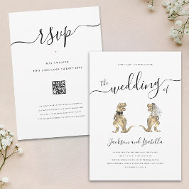 Invitation Dinosaur Mariage T-Rex Mariée et Salle de classe