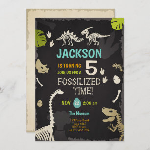 Invitation Dinosaur Party Boy Fossil Dino Dig Anniversaire