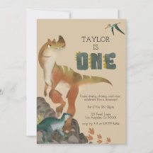 Invitation Dinosaur premier anniversaire