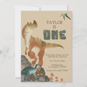 Invitation Dinosaur premier anniversaire