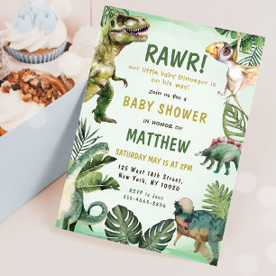 Invitation Dinosaur Rawr Boy Baby shower