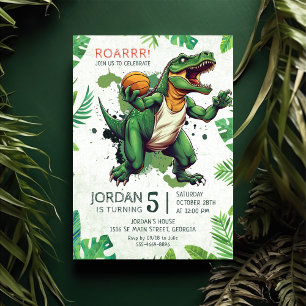 Invitation Dinosaur Roar 5e fête d'anniversaire