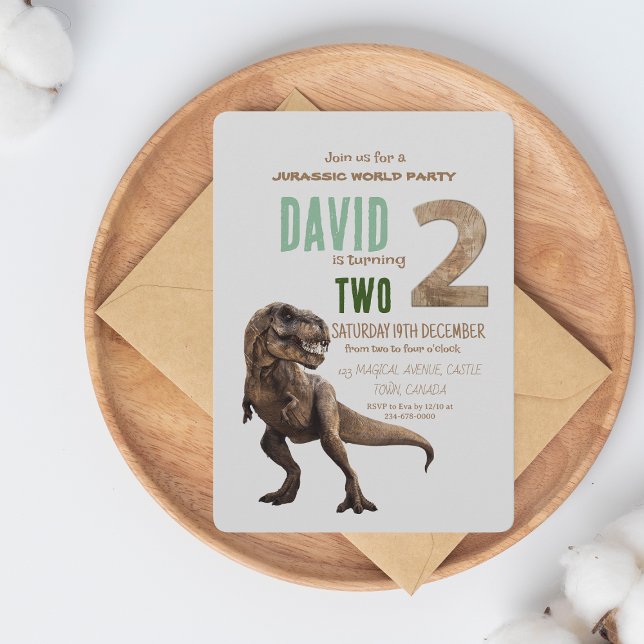 Invitation Dinosaur Thème 2ème fête d'anniversaire (Créateur téléchargé)