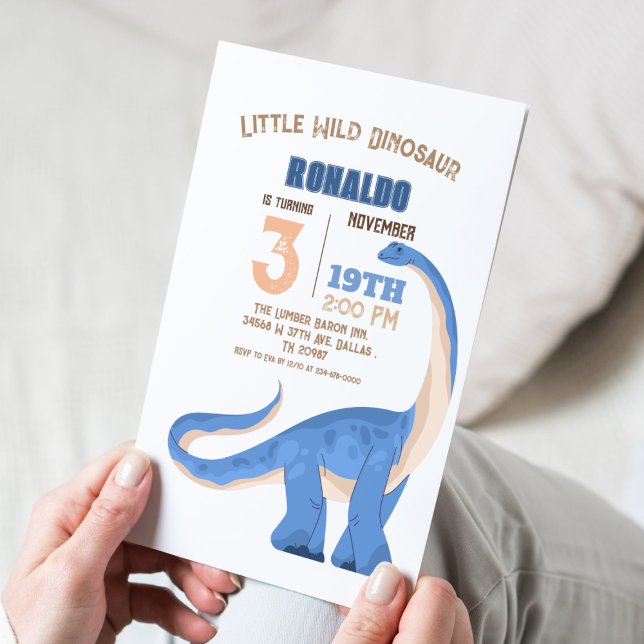 Invitation Dinosaur Thème 3ème fête d'anniversaire (Créateur téléchargé)