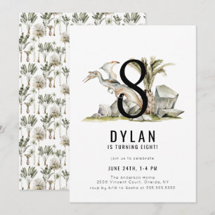 Invitation Dinosaur Thème 8ème anniversaire fête