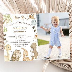 Invitation Dinosaur Trois Rex 3ème Anniversaire Photo