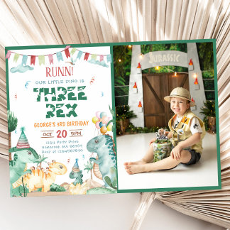 Invitation Dinosaur Trois Rex 3ème Anniversaire Photo