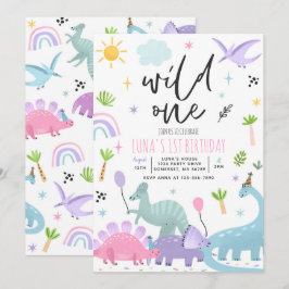 Invitation Dinosaur Wild Un 1er anniversaire fête
