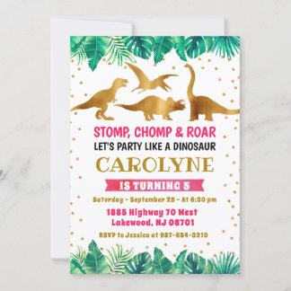Invitation Dinosaure, Anniversaire Dinosaure