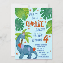 Dinosaure aquarelle mignonne fête d'anniversaire