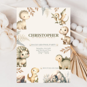 Invitation Dinosaure Boho Roaring Thème Anniversaire