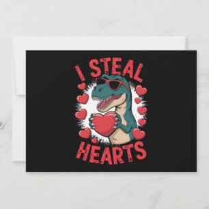 Invitation Dinosaure de la Saint-Valentin Je vole les cœurs A