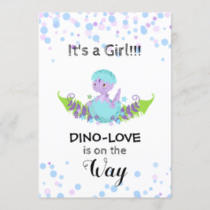 Invitation *~* Dinosaure d'éclosion Bébé Fille Douche Invitat