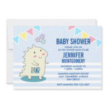 Dinosaure Jaune mignonne avec Baby shower Happy St