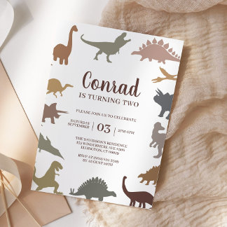 Invitation Dinosaure moderne Jurassique fête d'anniversaire m