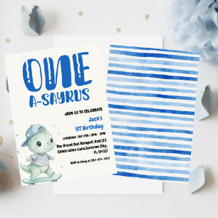 Invitation Dinosaure Premier Anniversaire, Skateboard Dinos 1