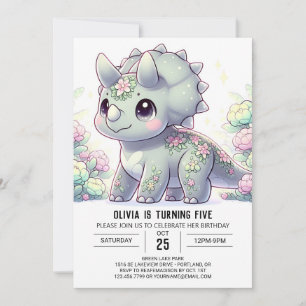 Invitation Dinosaure sauvage adorable numérique anniversaire