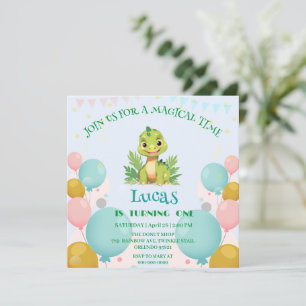 Invitation Dinosaure sauvage zoo de la jungle Anniversaire ga