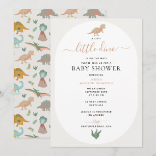 Invitation Dinosaures Boho Petit Dino en Route Baby Shower