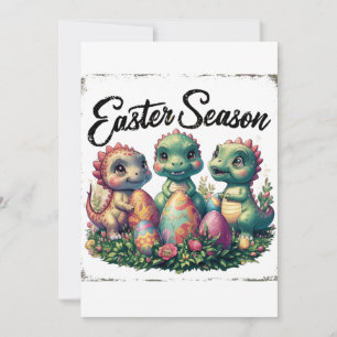Invitation Dinosaures de saison de Pâques