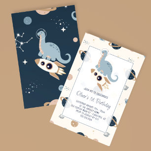 Invitation Dinosaures Fête Dino Espace Extérieur 1er Annivers