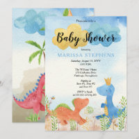 Dinosaures mignons Jouer Baby shower garçon Invita