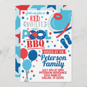 Invitation d'invitation 4 juillet BBQ Party