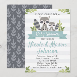 Invitation d'invitation au Baby shower de Woodland
