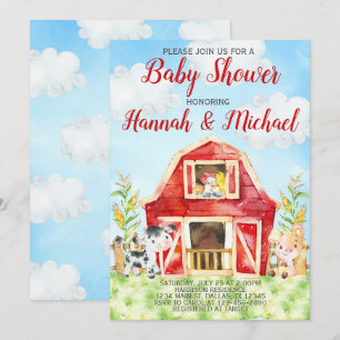 Invitation d'invitation de baby shower d'animaux