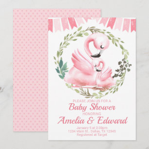 Invitation d'invitation de baby shower de Flamant