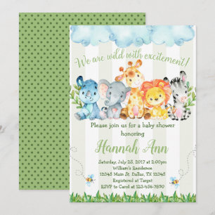 Invitation d'invitation de baby shower de safari