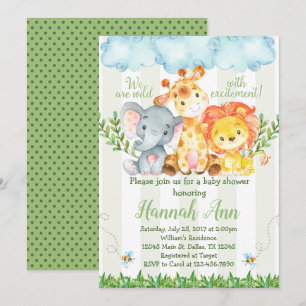 Invitation d'invitation de baby shower de safari