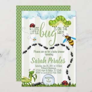Invitation d'invitation de baby shower d'insecte