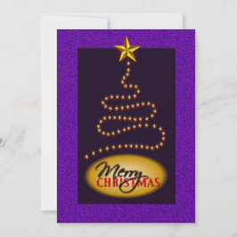 Invitation d'invitation de Noël Purple et Gold Par