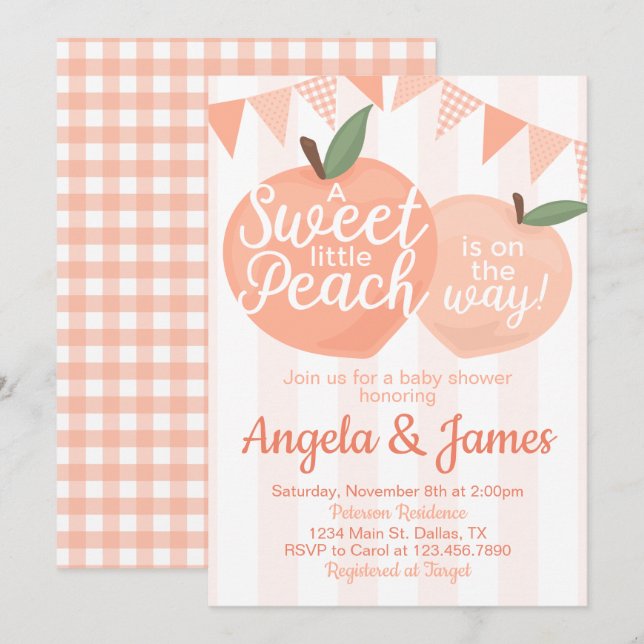 Invitation d'invitation pour petits Baby showers s (Devant / Derrière)