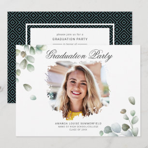 Invitation Diplôme 2022 Eucalyptus Succulente Verdure Gradué