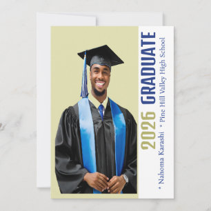 Invitation Diplômé Afro-Américain Personnalisé 2026