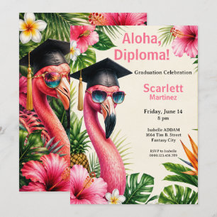 Invitation Diplôme Aloha Fête Tropicale de Remise des Diplôme