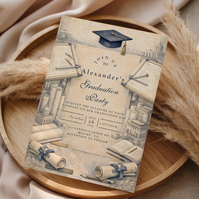 Invitation Diplôme d'Architecture Classique (Créateur téléchargé)