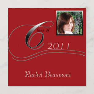 Invitation Diplôme d'argent et de rouge moderne