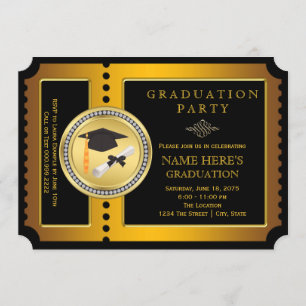 Invitation Diplôme de Black and Gold College